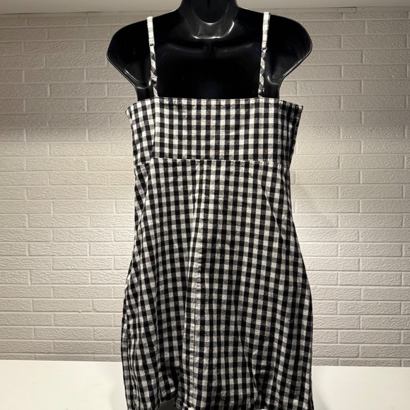 Hollister Mini Dress Black White Gingham Checkered Sleeveless Sundress Women's - Picture 2 of 4